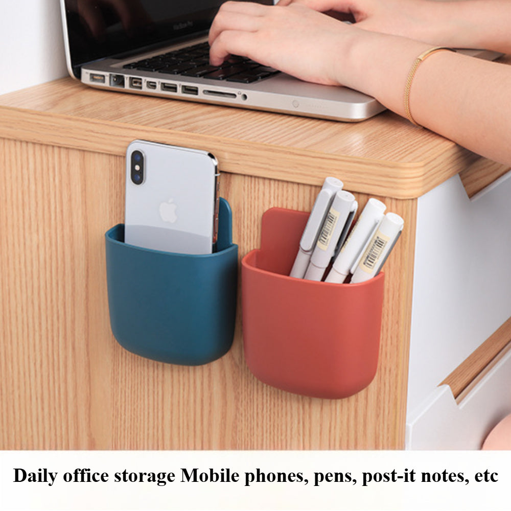 4-Pack Wall Mount Remote & Phone Holder - Space Saving Organizer for Home, Office, School