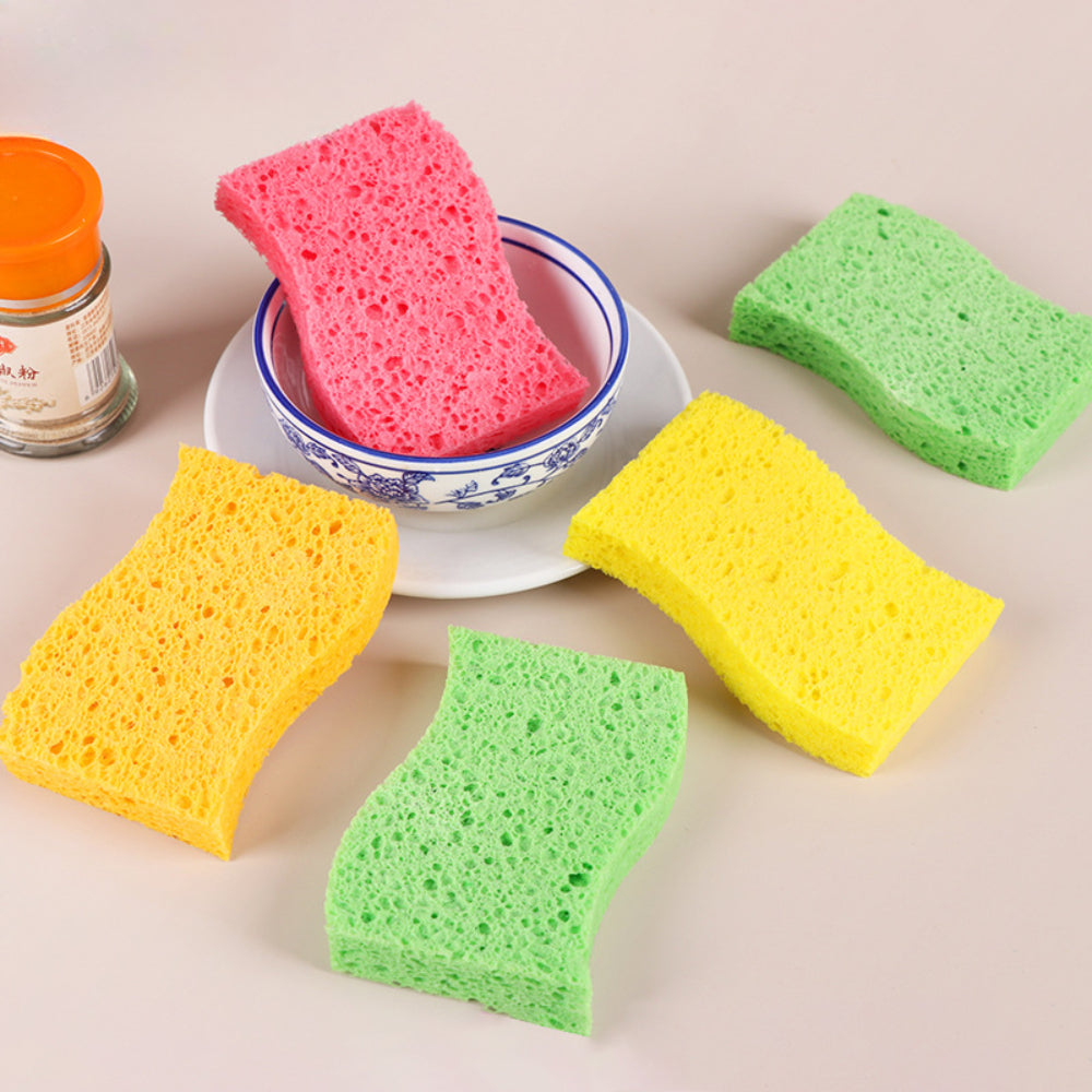 6-Pack Natural Cellulose Kitchen Sponges – Compressed, Reusable & Non-Scratch Cleaning Sponges for Dishes