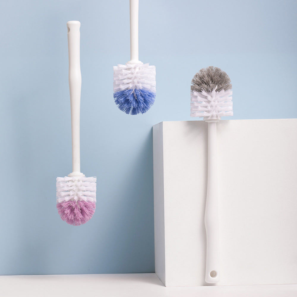 Long Handle Toilet Brush Set – Soft Bristle Bathroom Cleaning Brush with Holder