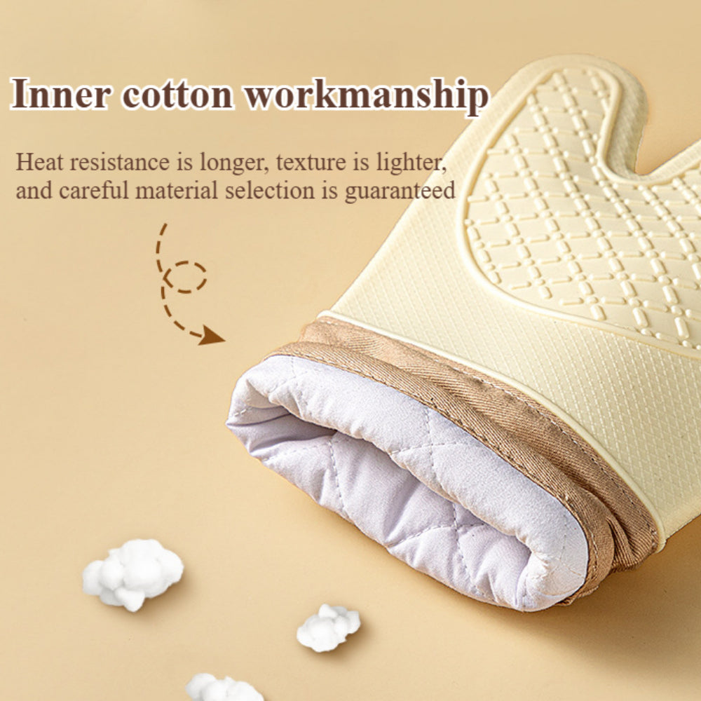 Non-Slip Silicone Oven Gloves - Heat Resistant to 500°F, Kitchen Gloves for Baking, Cooking & Grilling 1pcs