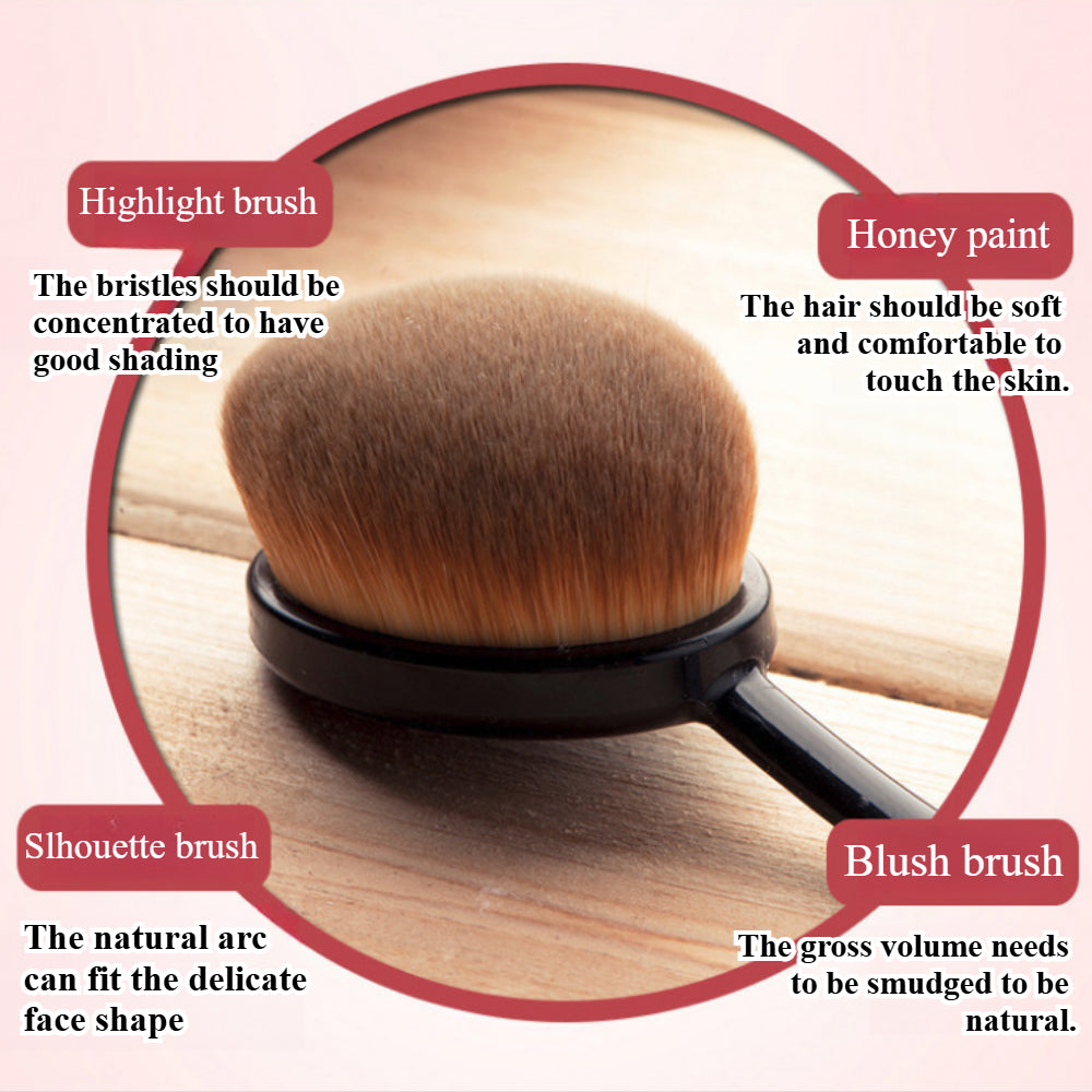 2-Piece Luxury Oval Makeup Brush Set - Professional Grade Powder & Liquid Foundation Brush for Seamless Blending & Contouring