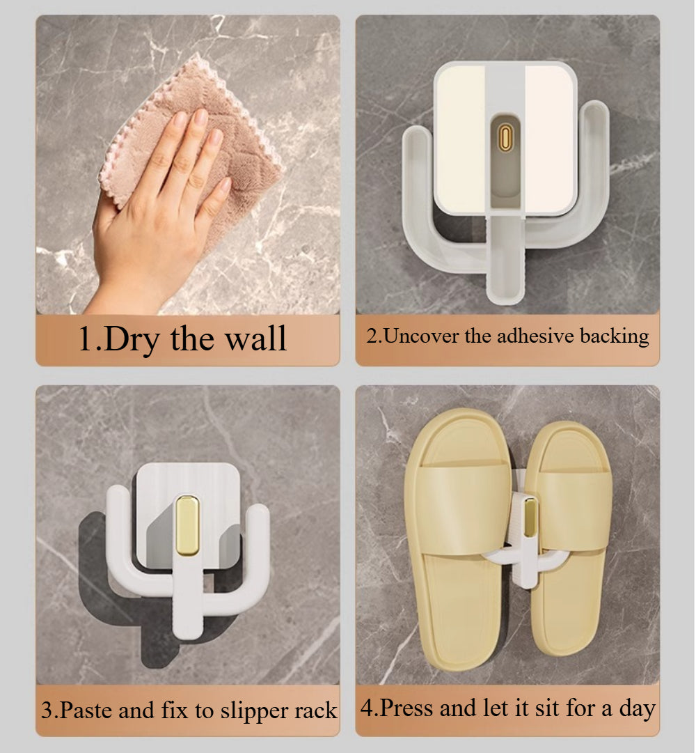 4-Pack No-Drill Shoe Rack - Sticky Mount Hanging Organizer for Doors/Walls
