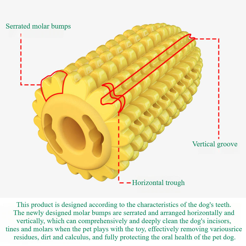 Tough Corn Dog Chew Toys - Durable Rubber Squeaky Toys for Aggressive Chewers
