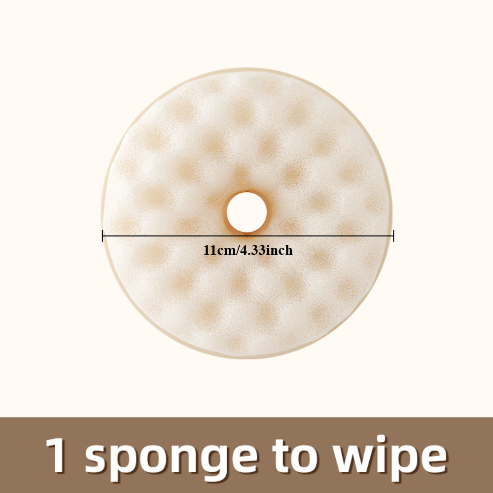 Natural Cleaning Sponges with Suction Cups - 2-Sided Dish Scrubber for Non-Stick Pans - Kitchen & Bathroom Use