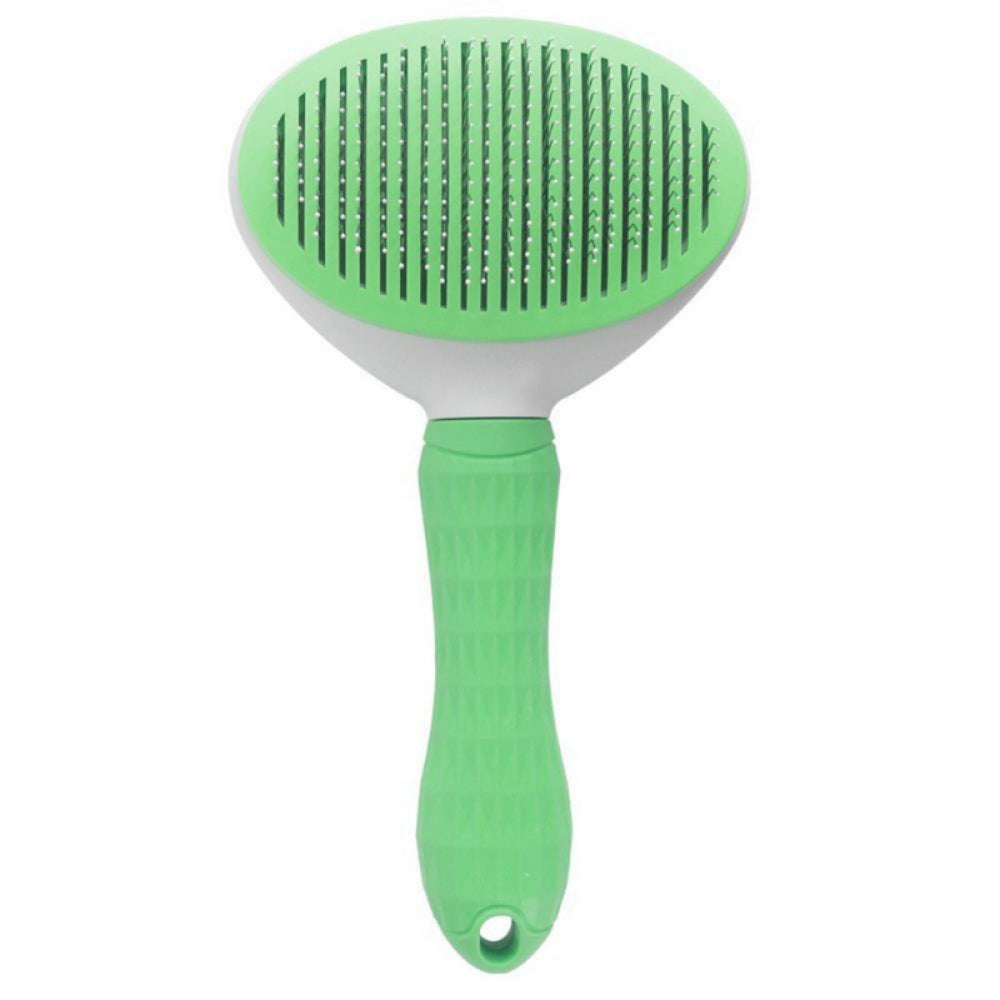 Professional Pet Slicker Brush - One Click Self-Cleaning Stainless Steel Brush for Dog & Cat Grooming