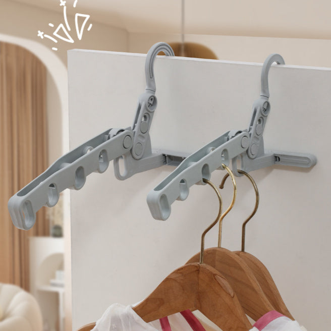 Portable Folding Clothes Drying Rack with Hook - Compact Travel Hanger for Laundry, RV, Cruise Ships etc.