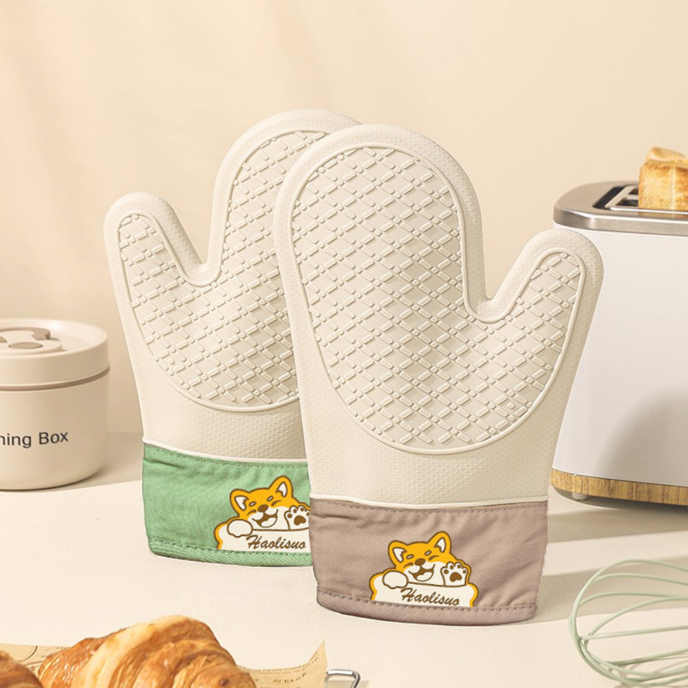Non-Slip Silicone Oven Gloves - Heat Resistant to 500°F, Kitchen Gloves for Baking, Cooking & Grilling 1pcs