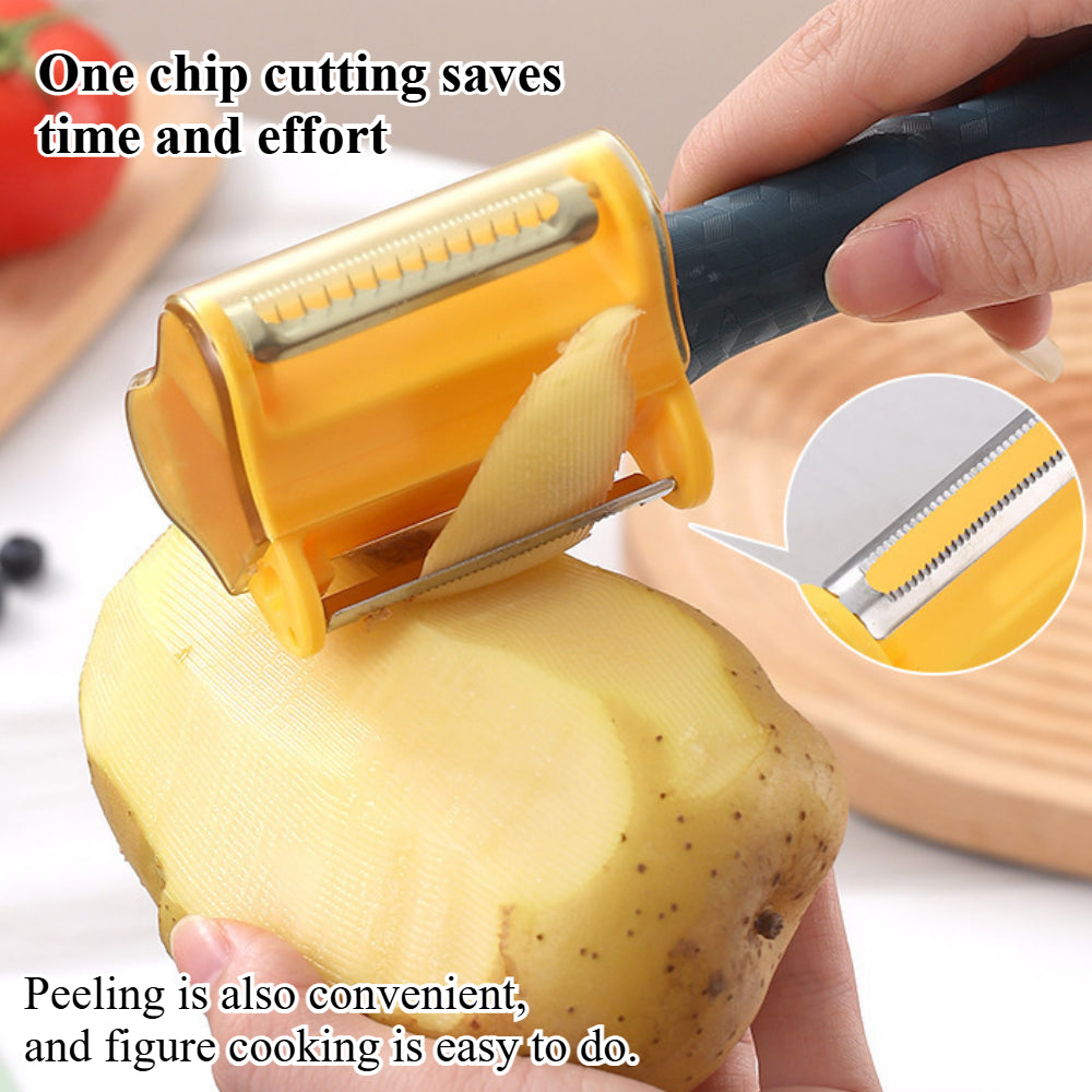 Premium 3-in-1 - Ultra Sharp Stainless Steel Vegetable Peeler with Non-Slip Grip (2 PCS)