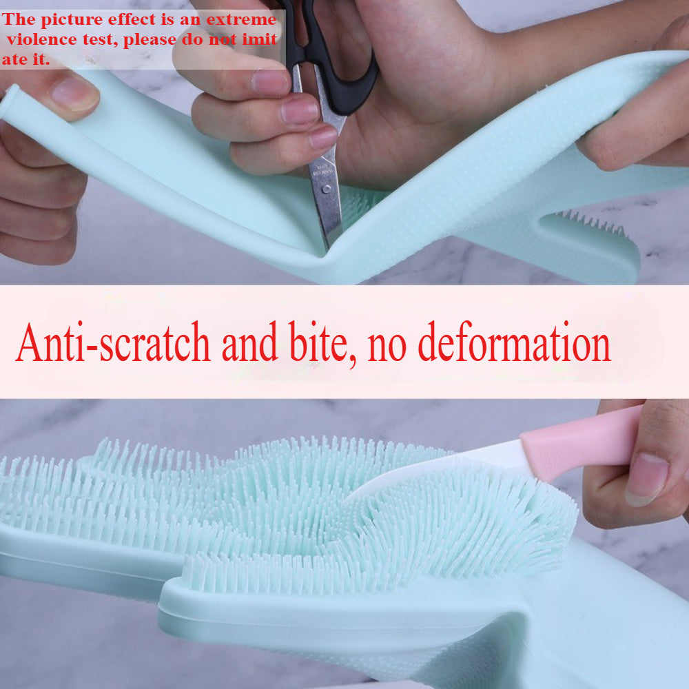 Heat Resistant Silicone Pet Grooming Gloves for Dogs & Cats, Blue
