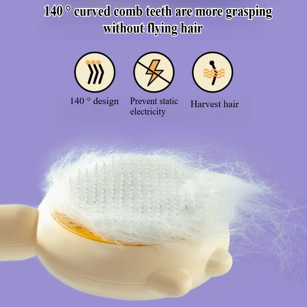 Magic Self-Cleaning Pet Brush - Shedding & Massage Tool for Cats & Dogs