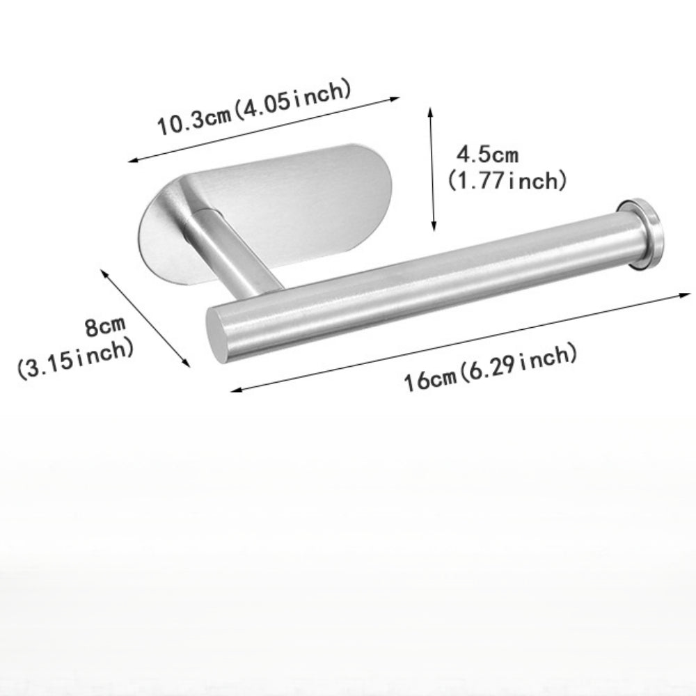No-Drill Self-Adhesive Toilet Paper Holder – Rustproof Stainless Steel for Bathroom, Kitchen, or RV