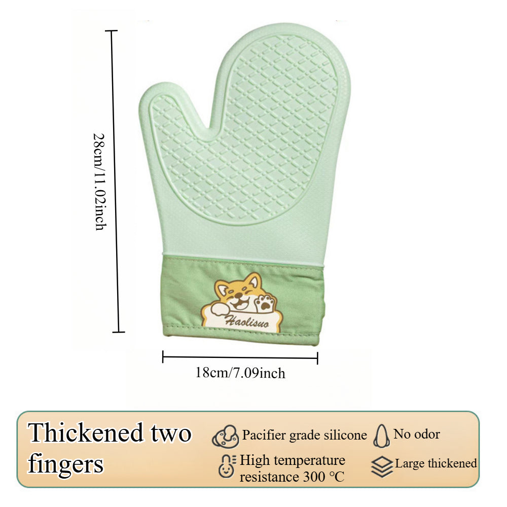 Non-Slip Silicone Oven Gloves - Heat Resistant to 500°F, Kitchen Gloves for Baking, Cooking & Grilling 1pcs