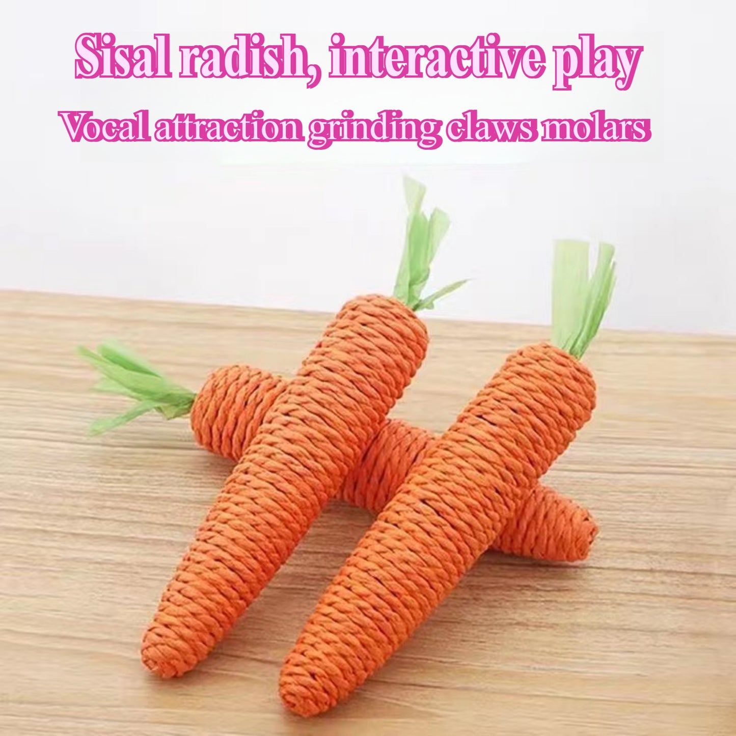 Orange Sisal Carrot Cat Toy - Dental Chew & Interactive Teether for Kittens