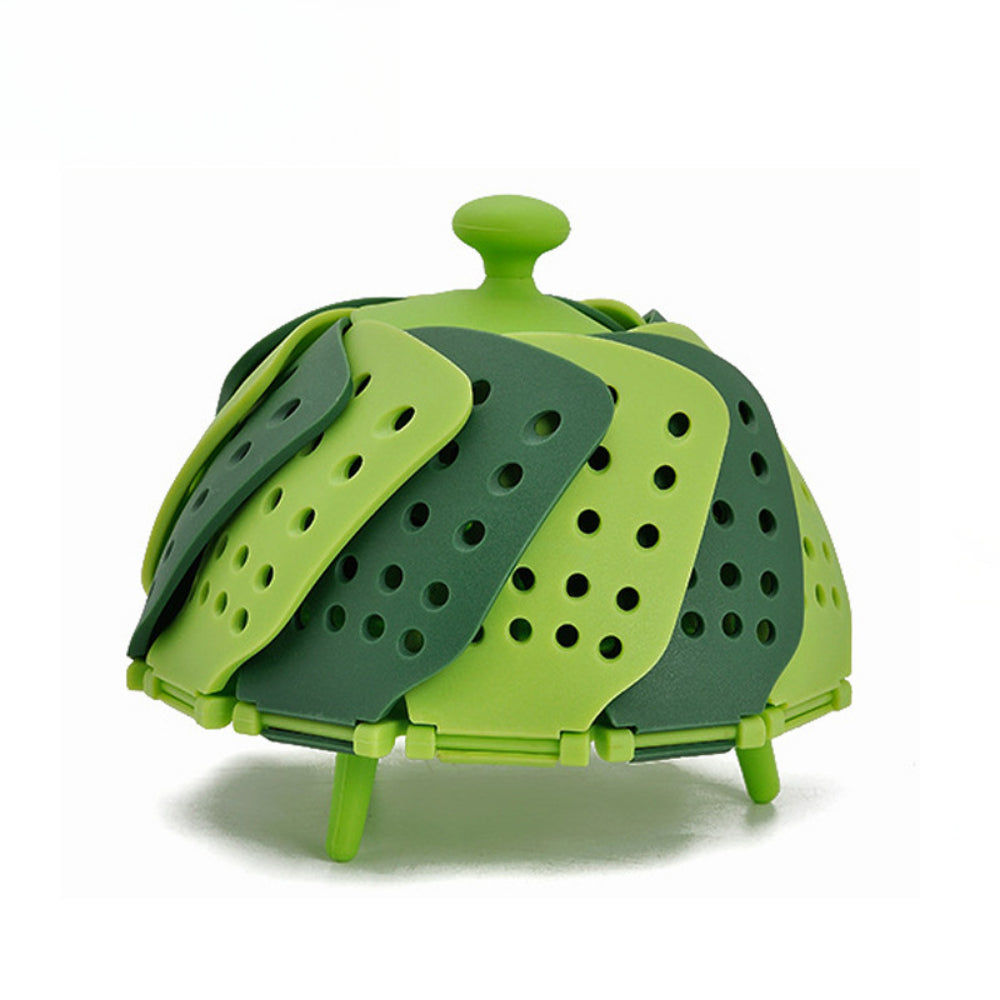 Collapsible Steamer Basket – Silicone, Non-Scratch & Expandable for Pots – Perfect for Veggies, Fish & Seafood
