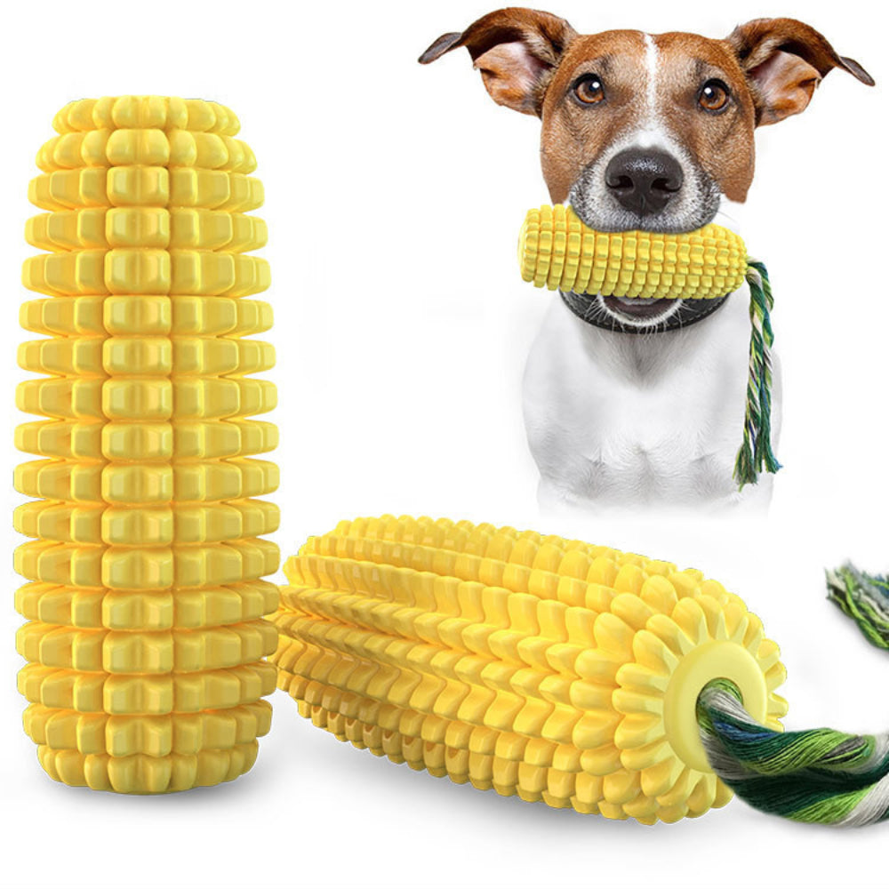 Tough Corn Dog Chew Toys - Durable Rubber Squeaky Toys for Aggressive Chewers