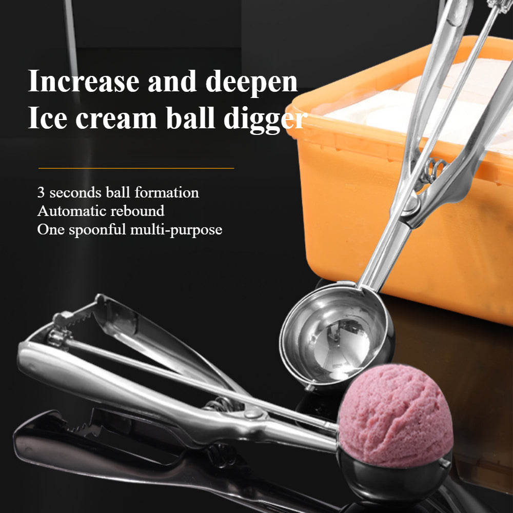 Stainless Steel Large Cookie & Ice Cream Scoop – Ergonomic Trigger Design for Baking and Scooping