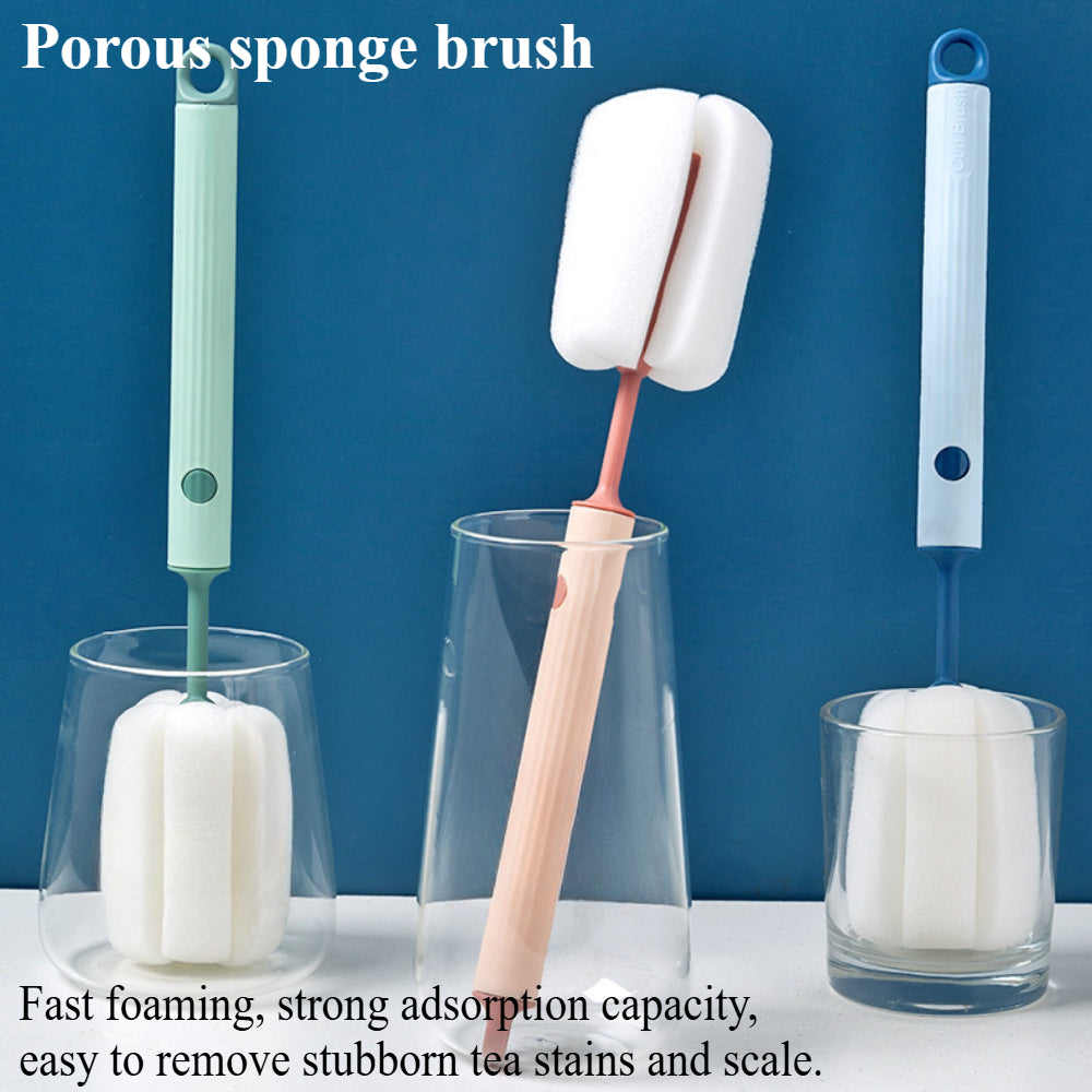 2-Pack Soft Sponge Bottle Brushes – Gentle Non-Scratch Cleaner for Baby Bottles, Cups & Hard-to-Reach Stains