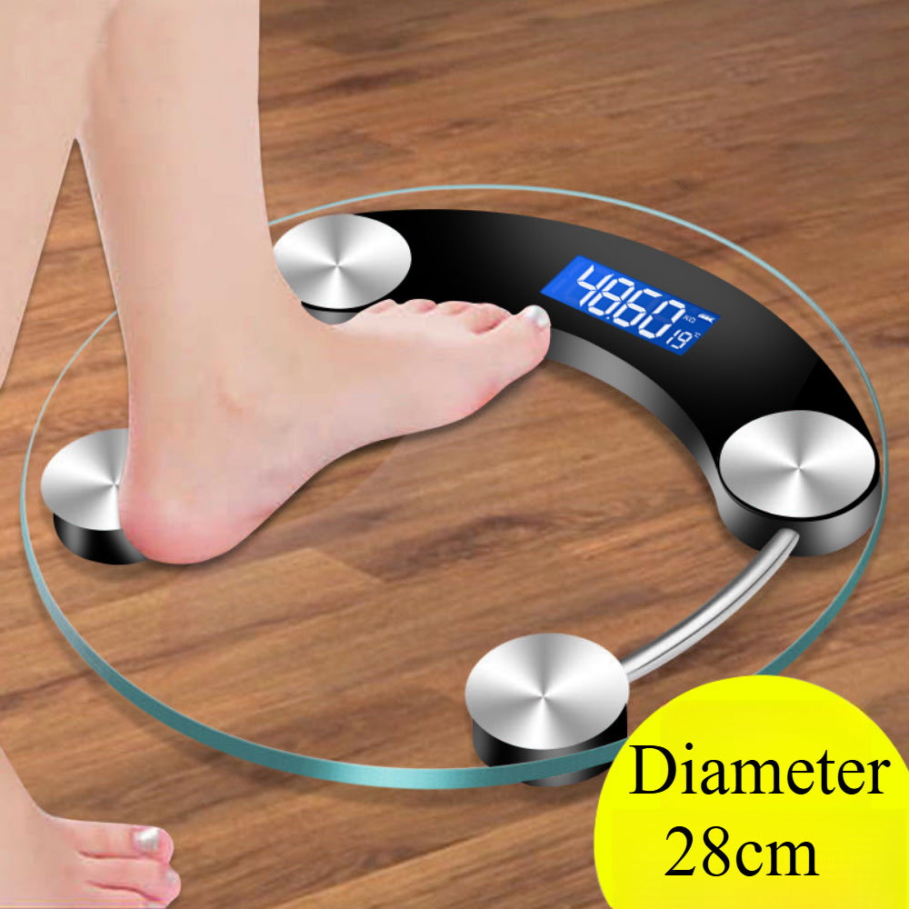 USB Charging money,Modern Glass Digital Scale - Accurate Body Weight Tracking with LCD Screen, 180KG Max, Sleek Round Design