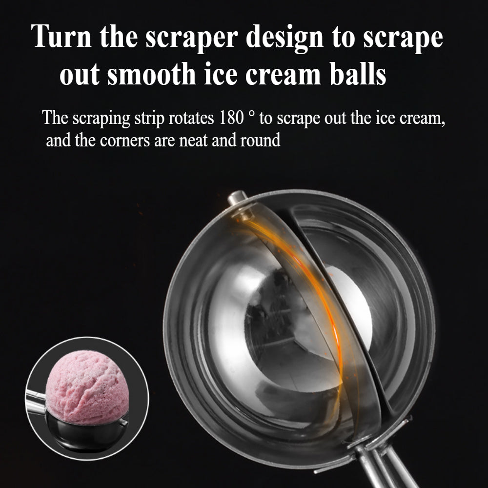 Stainless Steel Large Cookie & Ice Cream Scoop – Ergonomic Trigger Design for Baking and Scooping