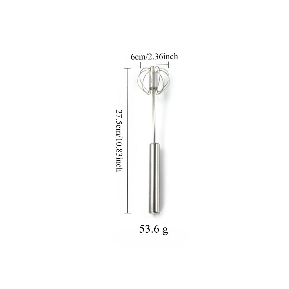 Stainless Steel Hand Push Rotary Whisk – Semi-Automatic Whisk for Mixing, Whipping, Beating, and Stirring, Dishwasher Safe