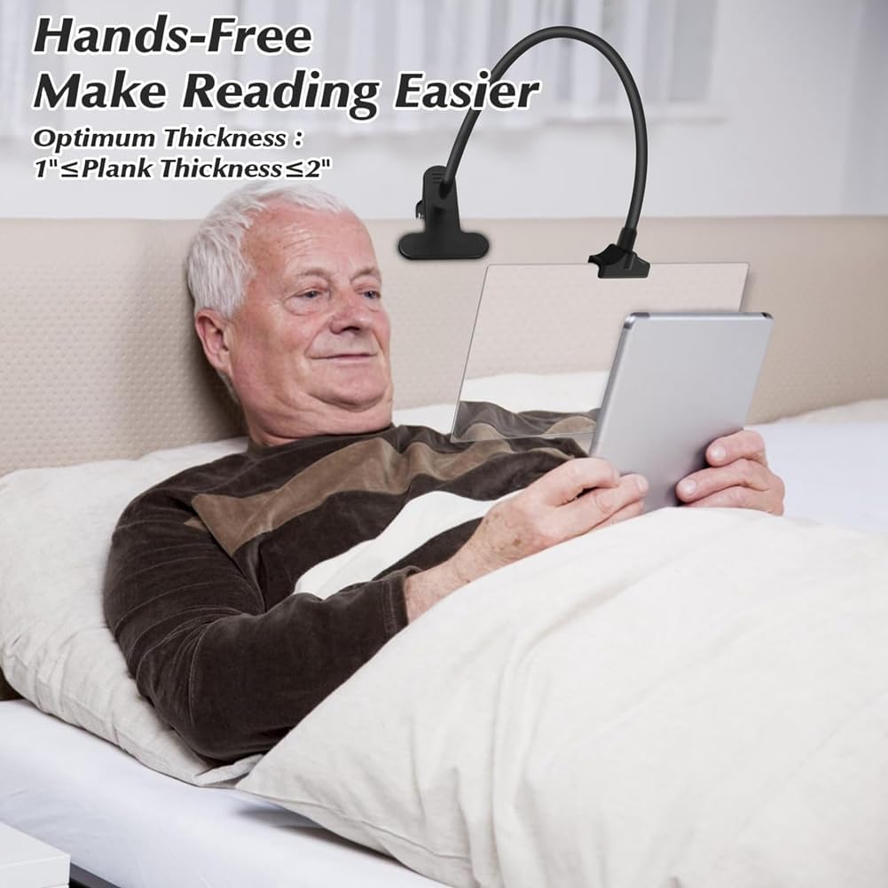 5X Magnifying Glass with Adjustable Gooseneck & Stand – Clip-On Design for Reading, Crafting, and Low Vision Seniors