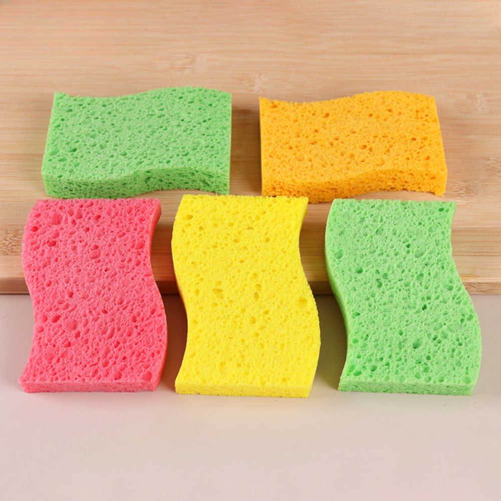 6-Pack Natural Cellulose Kitchen Sponges – Compressed, Reusable & Non-Scratch Cleaning Sponges for Dishes