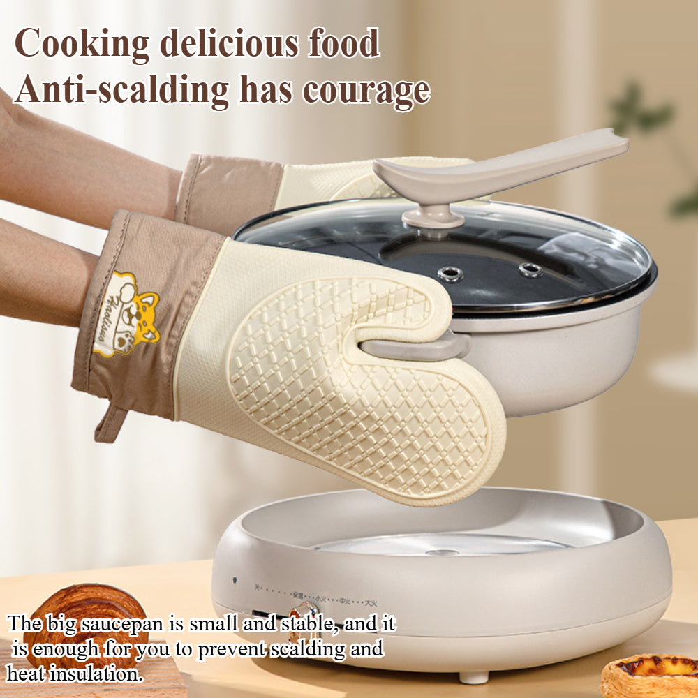 Non-Slip Silicone Oven Gloves - Heat Resistant to 500°F, Kitchen Gloves for Baking, Cooking & Grilling 1pcs