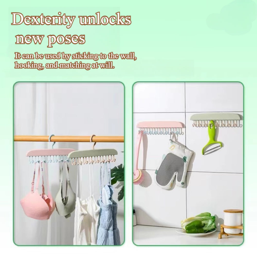 Multi-Hook Wall Hanger – Space-Saving Closet Organizer & Drying Rack for Home/Dorm