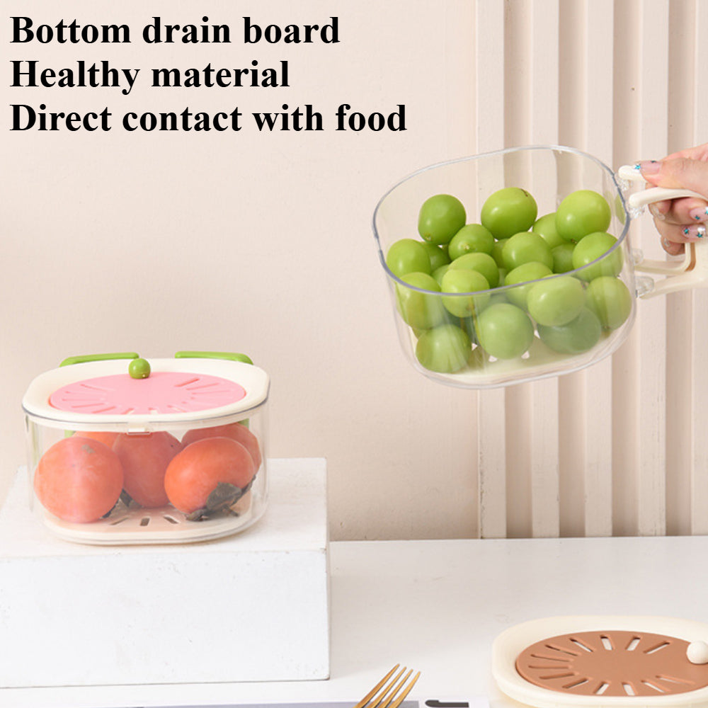 2-in-1 Fruit & Vegetable Washing Basket with Strainer Lid – Collapsible Handle Drainer Container for Kitchen Storage