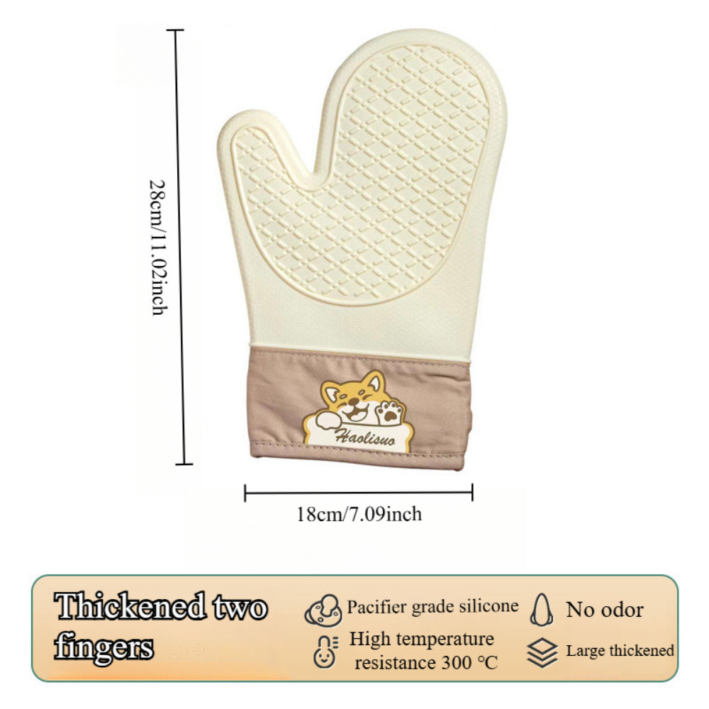 Non-Slip Silicone Oven Gloves - Heat Resistant to 500°F, Kitchen Gloves for Baking, Cooking & Grilling 1pcs