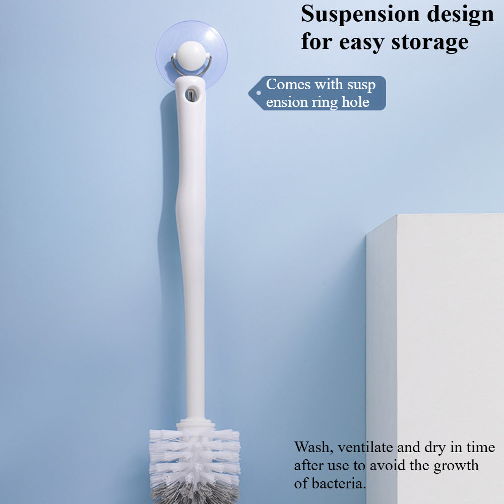 Long Handle Toilet Brush Set – Soft Bristle Bathroom Cleaning Brush with Holder