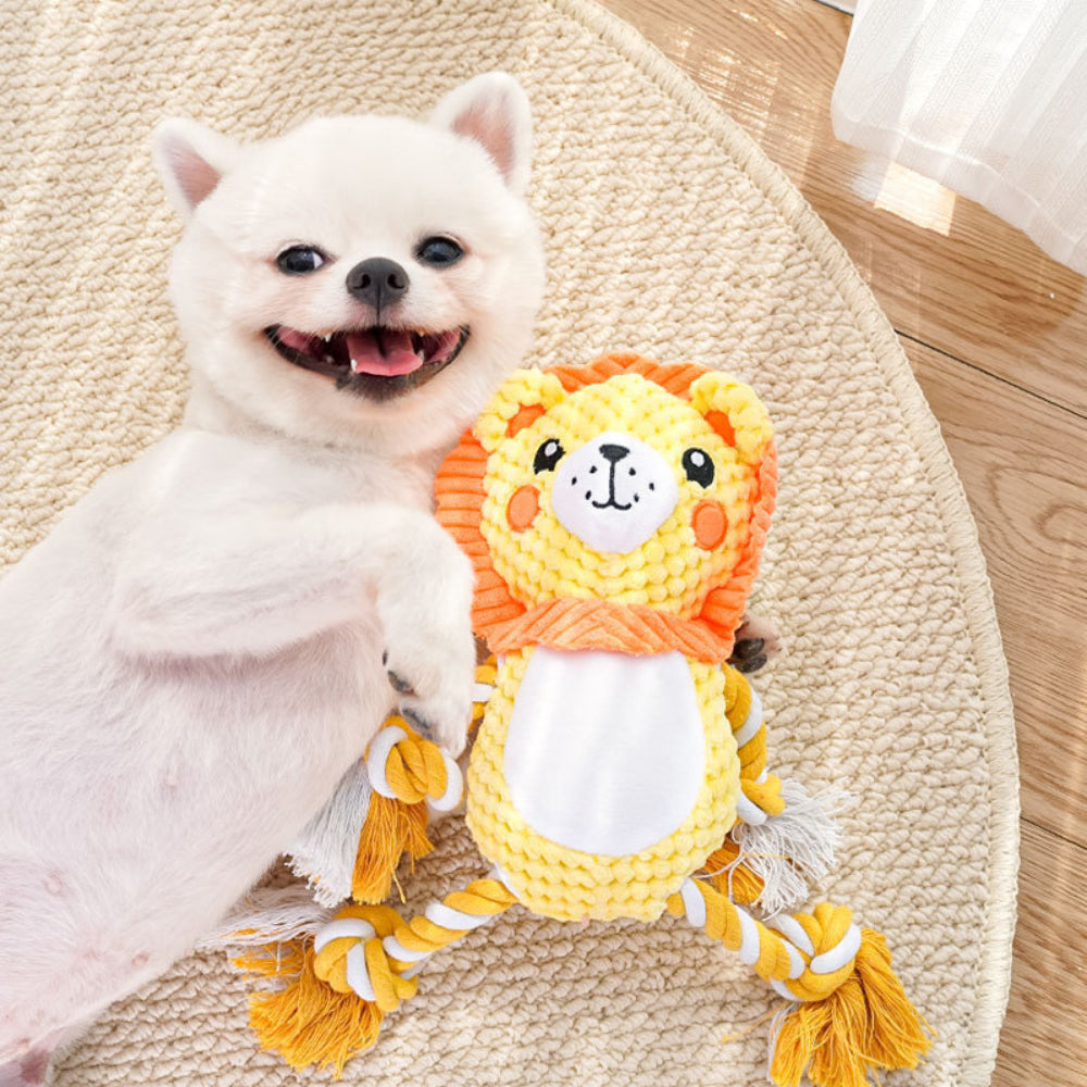 Durable Squeaky Dog Toys – Cute Plush & Rope Chew Toys for Small & Medium Dogs, Indoor/Outdoor Play, Perfect Pet Gift