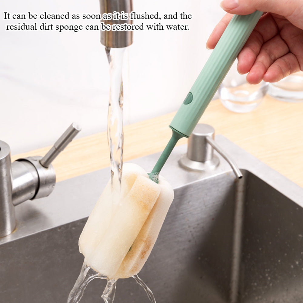 2-Pack Soft Sponge Bottle Brushes – Gentle Non-Scratch Cleaner for Baby Bottles, Cups & Hard-to-Reach Stains