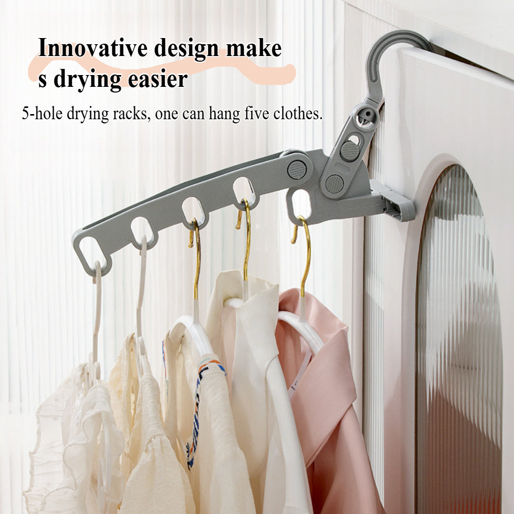Portable Folding Clothes Drying Rack with Hook - Compact Travel Hanger for Laundry, RV, Cruise Ships etc.