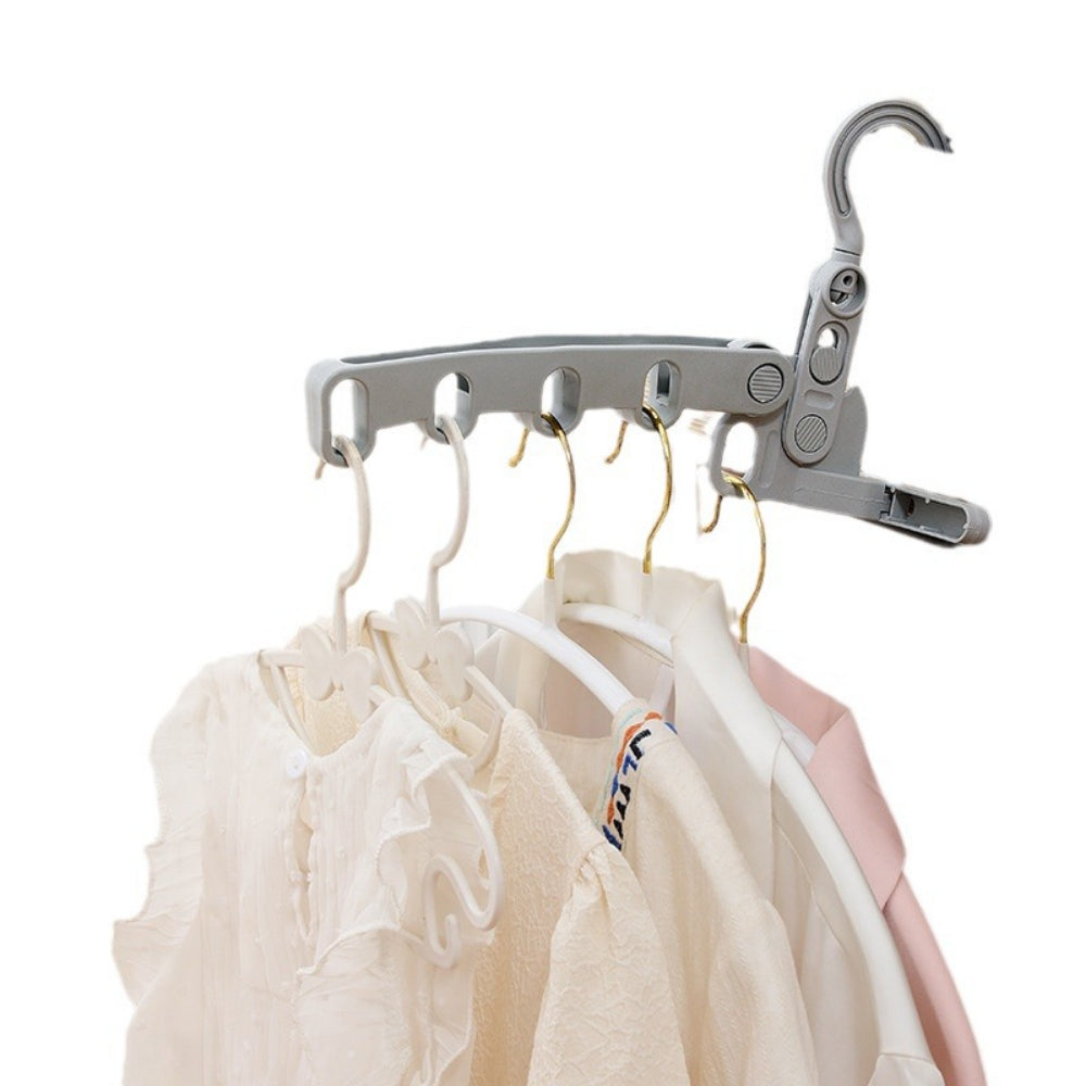 Portable Folding Clothes Drying Rack with Hook - Compact Travel Hanger for Laundry, RV, Cruise Ships etc.