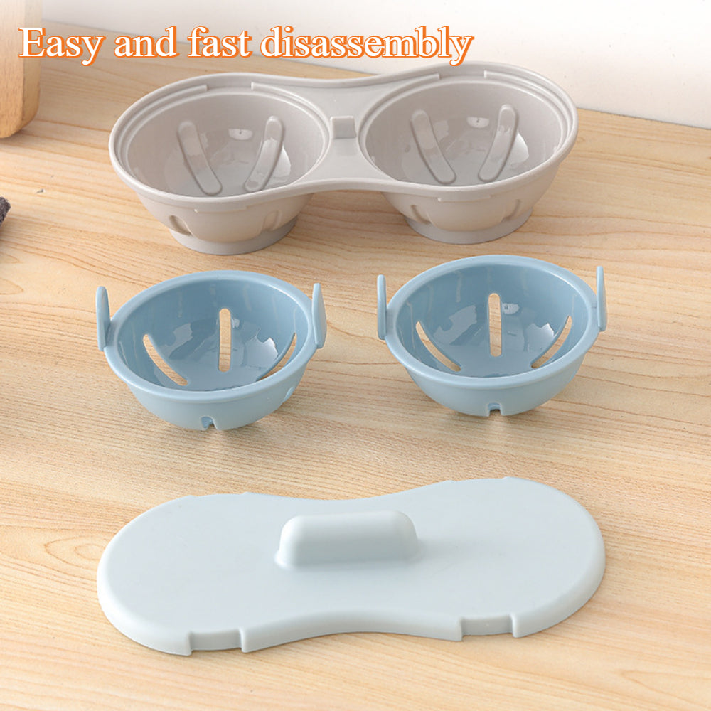 Microwavable Egg Poacher & Steamer – Dishwasher-Safe with Measure Cup | Easy Poached Egg Maker