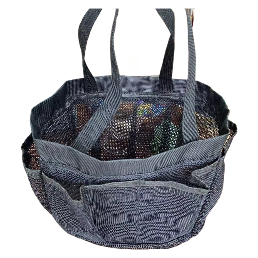 Extra-Large Mesh Shower Caddy - 7-Pocket Hanging Organizer for Dorm, Gym & Travel - Collapsible Quick-Dry Shower Tote Bag