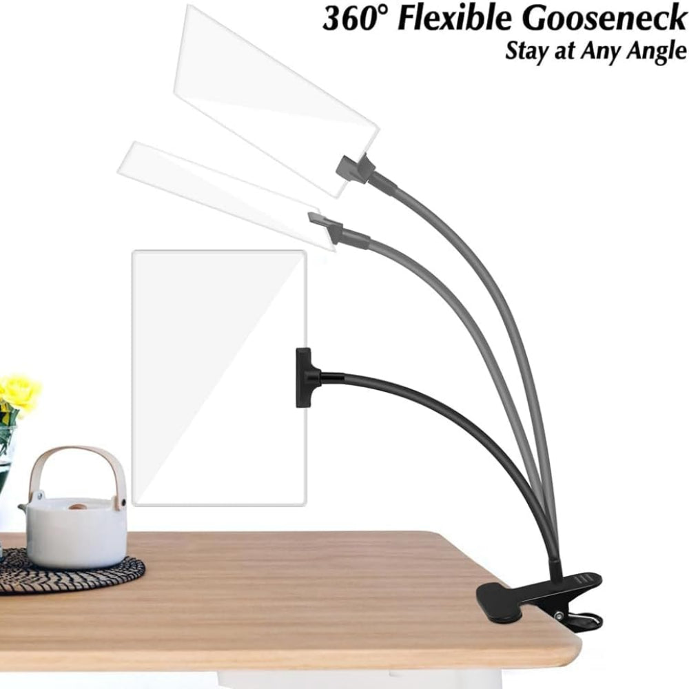5X Magnifying Glass with Adjustable Gooseneck & Stand – Clip-On Design for Reading, Crafting, and Low Vision Seniors