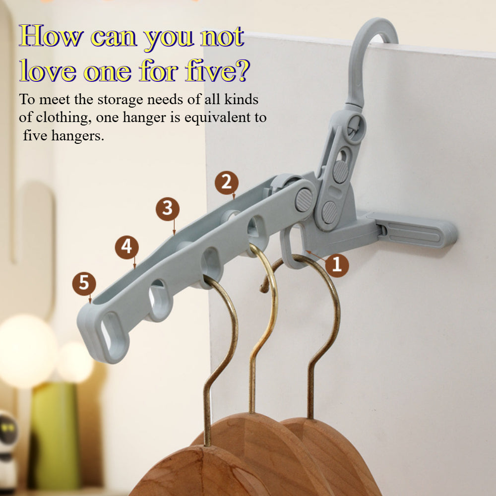 Portable Folding Clothes Drying Rack with Hook - Compact Travel Hanger for Laundry, RV, Cruise Ships etc.
