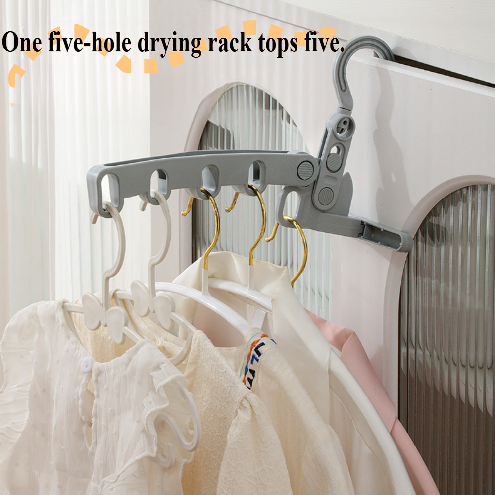 Portable Folding Clothes Drying Rack with Hook - Compact Travel Hanger for Laundry, RV, Cruise Ships etc.
