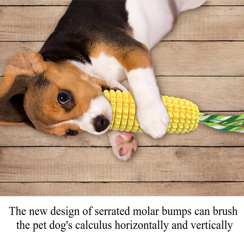 Tough Corn Dog Chew Toys - Durable Rubber Squeaky Toys for Aggressive Chewers