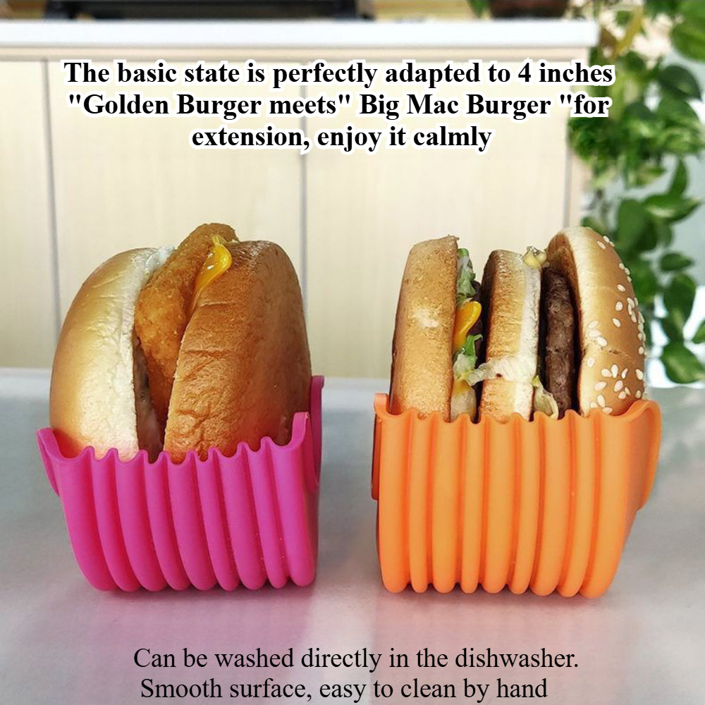 4-Pack Retractable Burger Holders - Reusable Sandwich Bun Clips for Perfectly Assembled Burgers