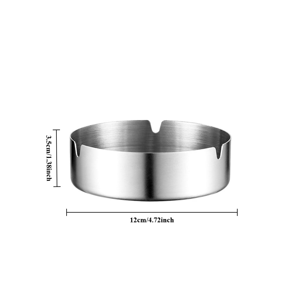 2-Piece Stainless Steel Cigar & Cigarette Ashtray Set – Modern Round Design for Home/Patio