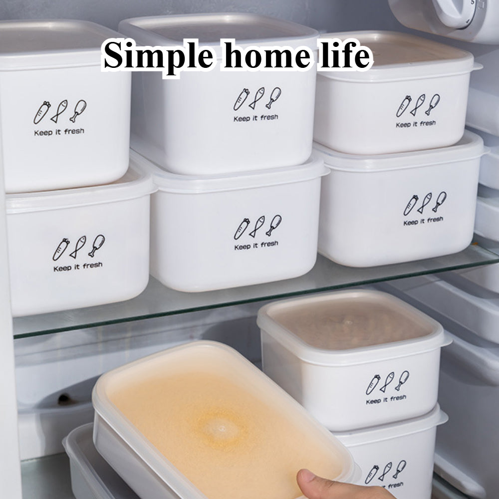 Space-Saving Fridge Containers - Interlocking Food Storage Bins with Lids (Multiple Sizes)