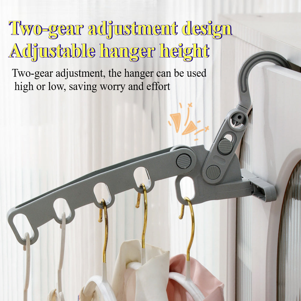 Portable Folding Clothes Drying Rack with Hook - Compact Travel Hanger for Laundry, RV, Cruise Ships etc.