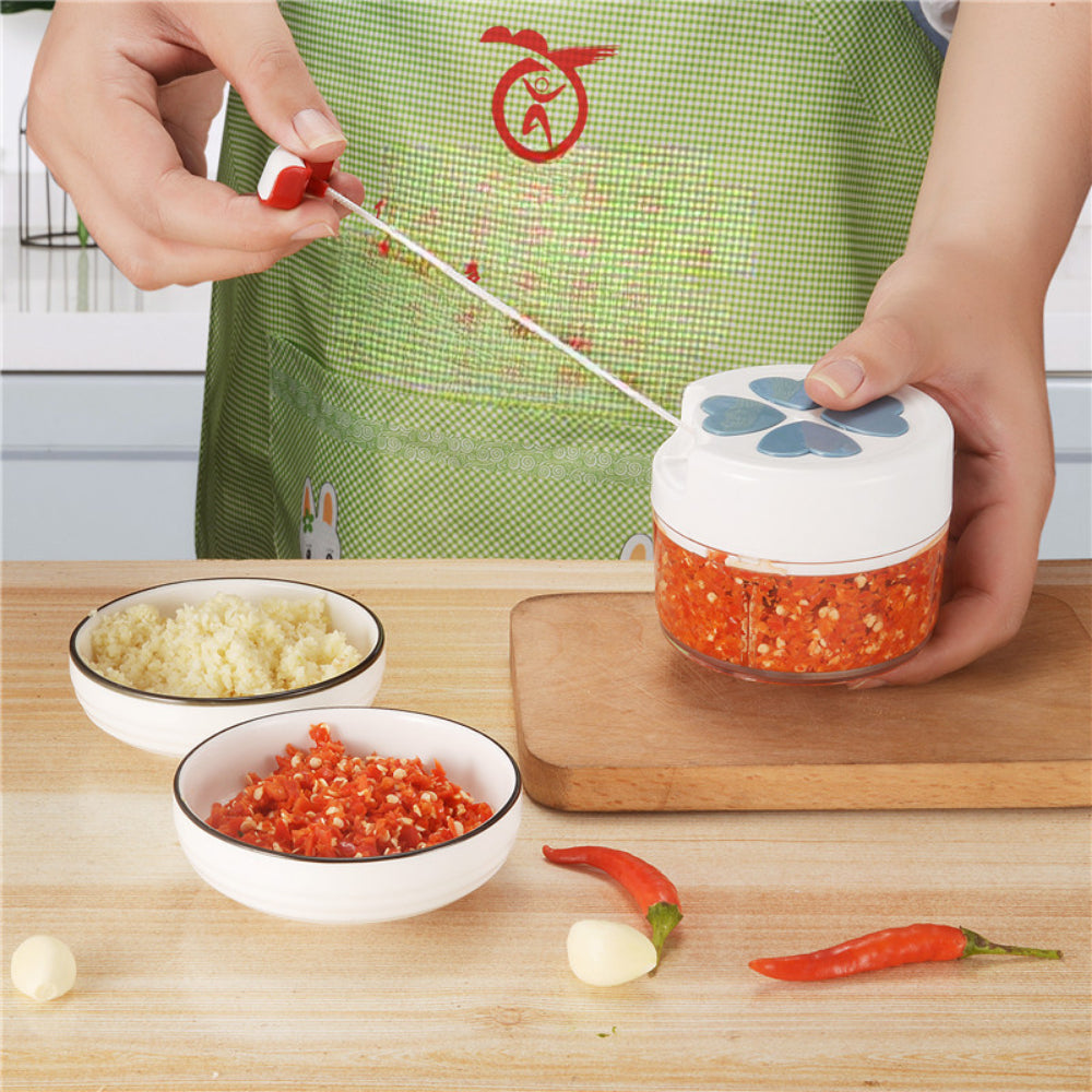 Manual Hand-Pull Food Processor – Vegetable Meat Chopper, Garlic Onion Shredder, Slicer & Household Kitchen Mincer Tool