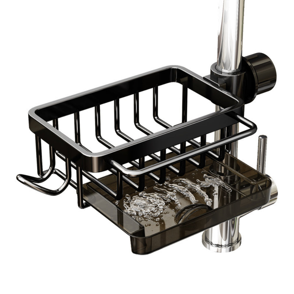 Adjustable Kitchen Sink Faucet Organizer – Sponge & Soap Holder with Detachable Design