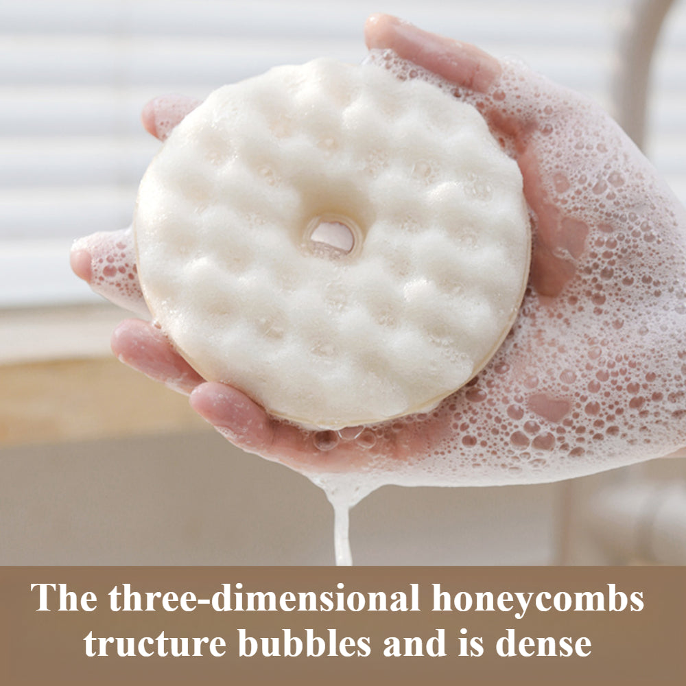 Natural Cleaning Sponges with Suction Cups - 2-Sided Dish Scrubber for Non-Stick Pans - Kitchen & Bathroom Use