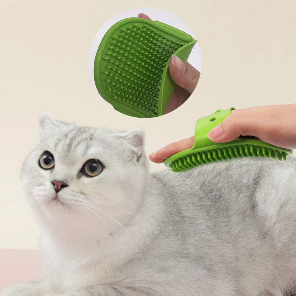 Dog Bath Brush & Massager – Adjustable Grooming Brush for Dogs & Cats with Soothing Silicone Bristles, Perfect for Short & Long Hair