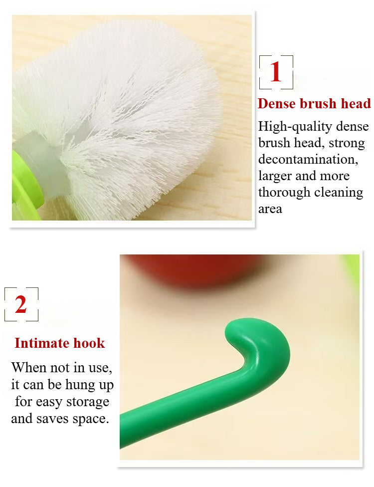 Cherry Toilet Brush Set - Creative, Rust-Resistant with Holder & Long Handle for Deep Cleaning & Bathroom Decor